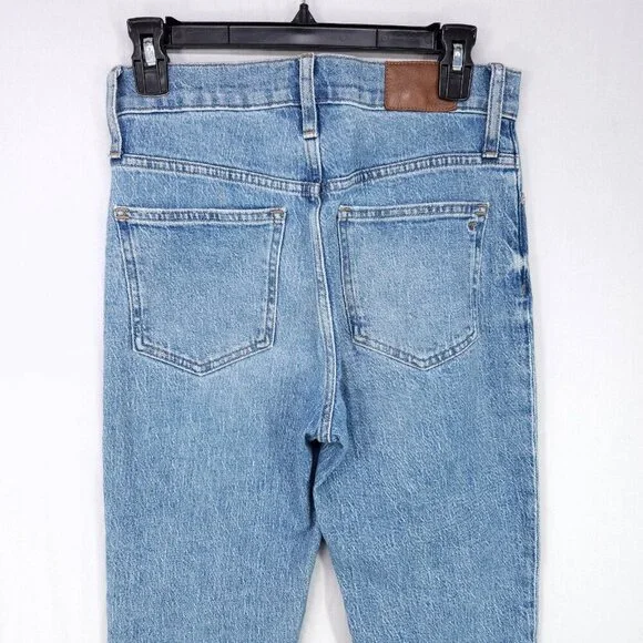 Madewell The Perfect Vintage Jean Straight Leg Crop Womens 25 Raw Hem Denim Boho - Picture 4 of 14